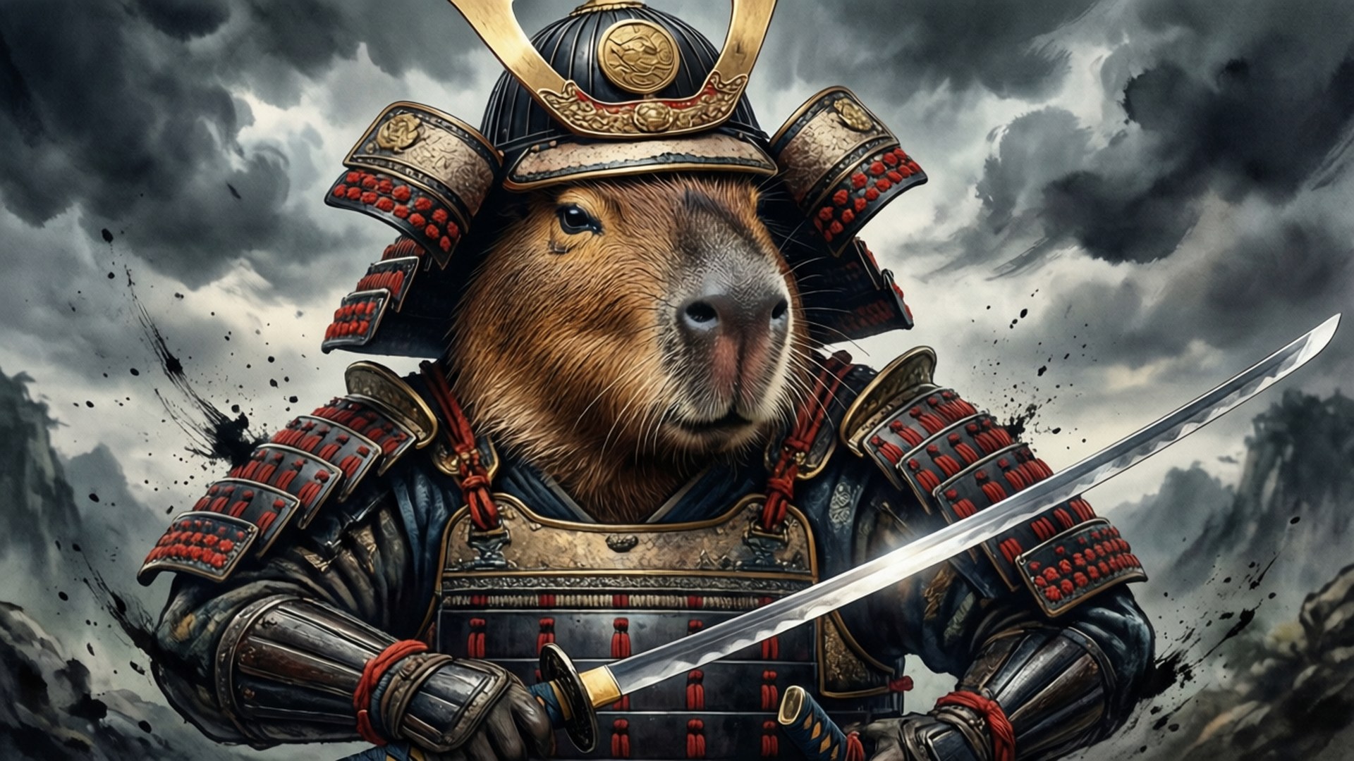Samurai Capybara by Wallpapers.art Studio