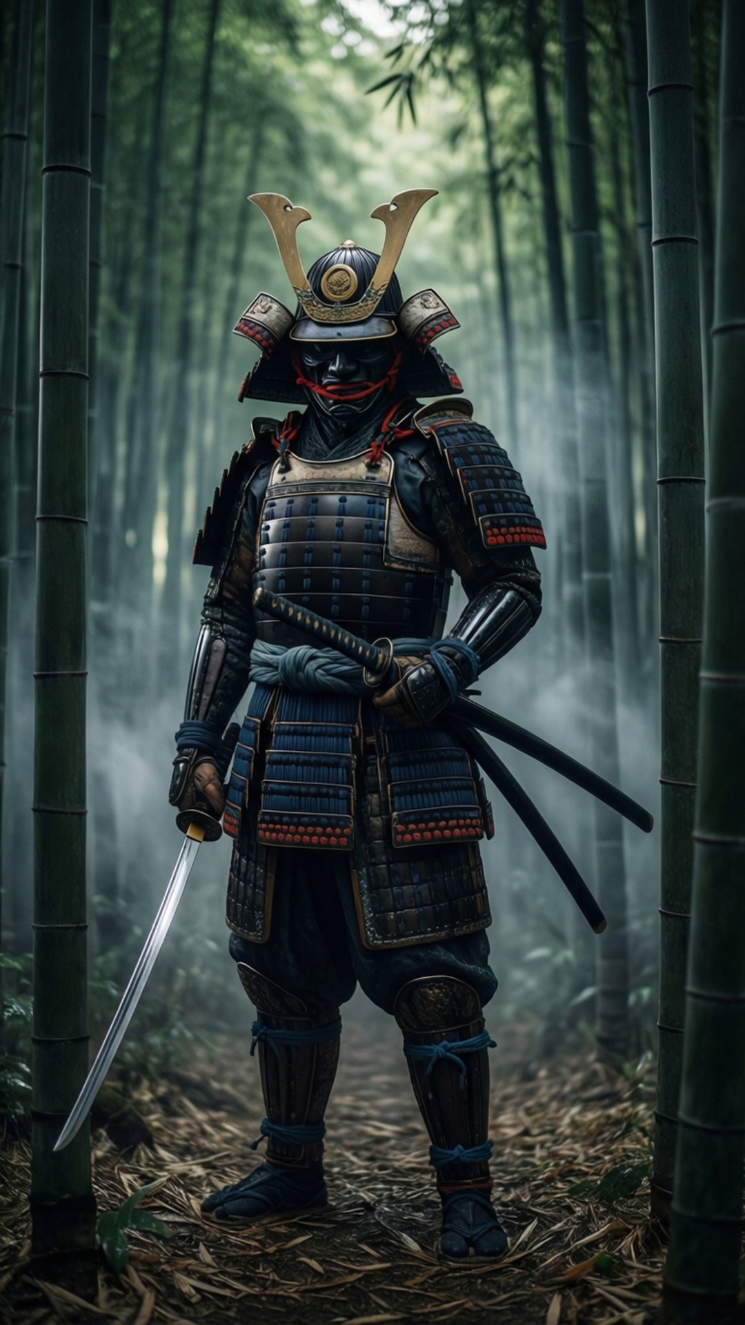 Samurai in Bamboo Mist by Wallpapers.art Studio