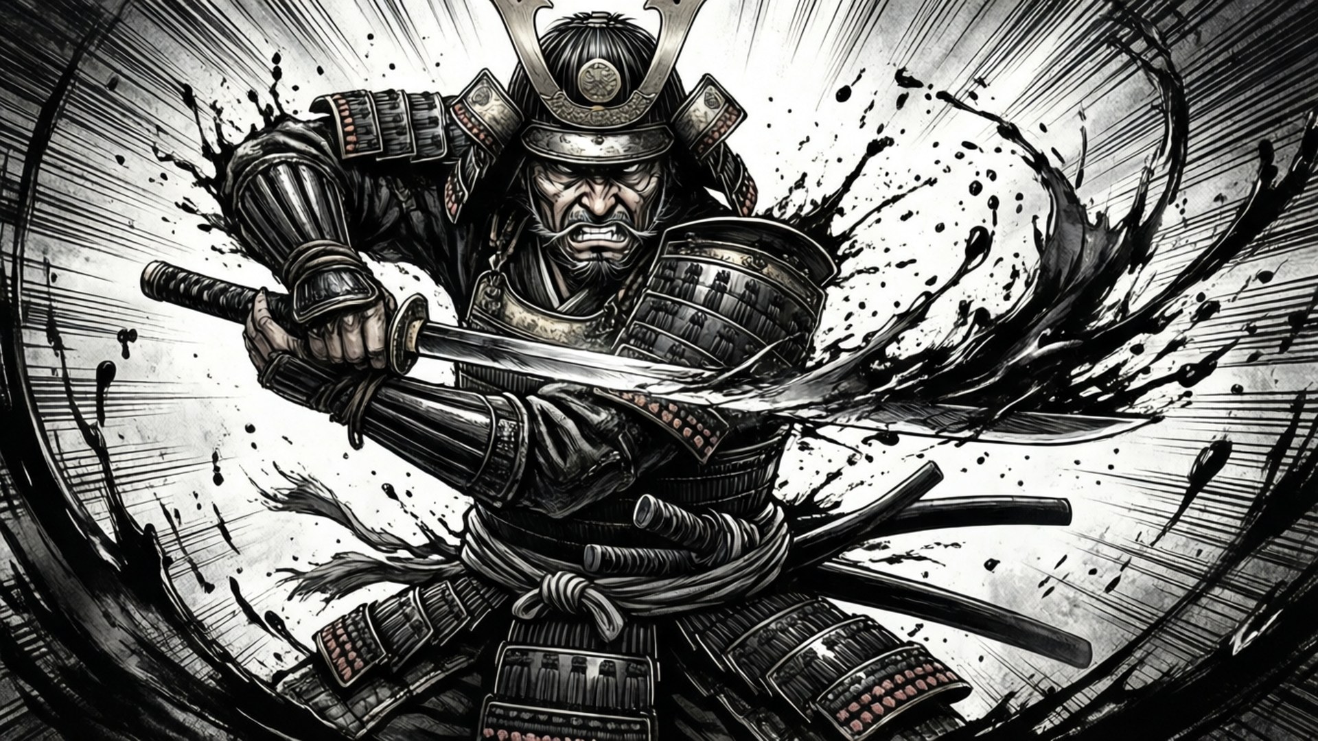 Samurai Manga Action by Wallpapers.art Studio