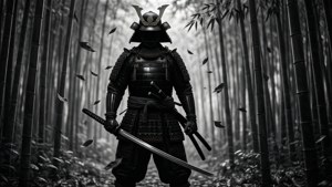 Samurai Shadow in Bamboo