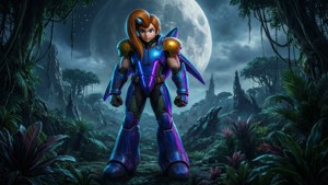 Samus on Alien Moon