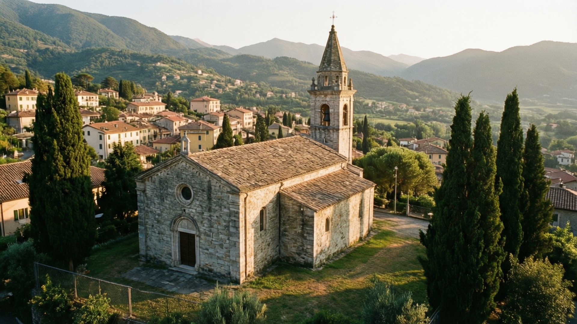 San Giorgio Church Overlooking Portofino by Wallpapers.art Studio