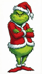 Santa Clad Grinch Standing