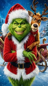 Santa Grinch and Reindeer Max