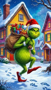 Santa Grinch Sneaking