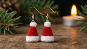 Santa Hat Dangle Earrings