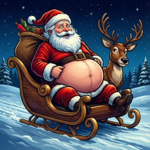 Santa Too Big for Sleigh