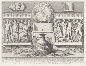 Sarcofaag van keizer Severus Alexander en zijn moeder Julia Avita Mamaea en vaas