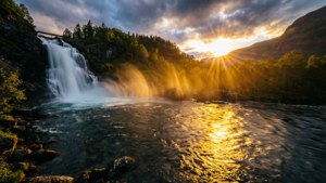 Sarpsfossen Golden Hour
