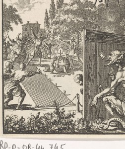 Satan als vogelvanger met wereldse rijkdom als aas