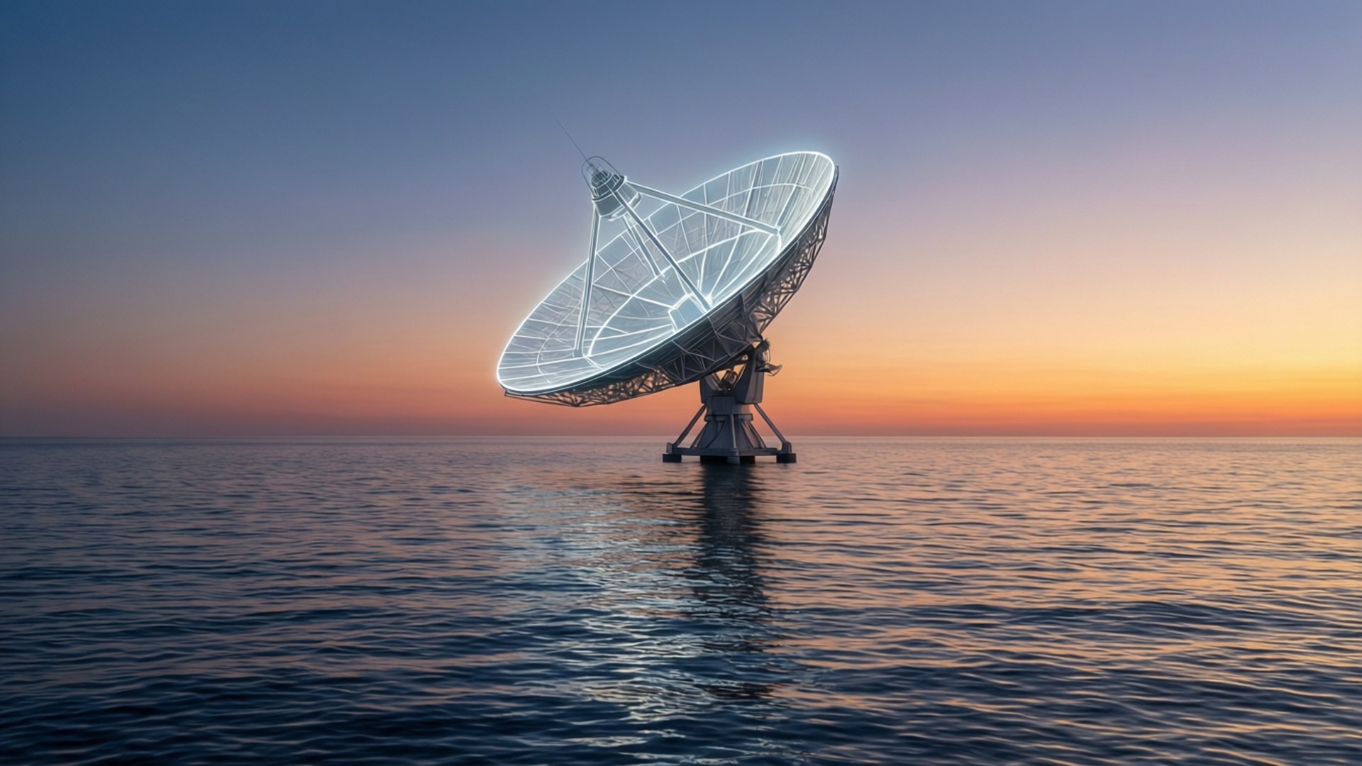 Satelight Geometric Ocean Sunset by Wallpapers.art Studio