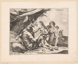 Sater, bacchante en drinkend kind