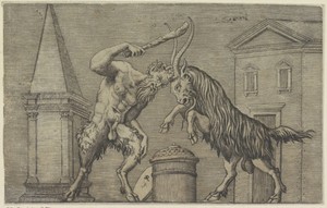 Sater en ram in gevecht