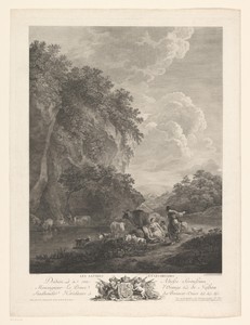 Saters en dryaden aan de oever van een rivier