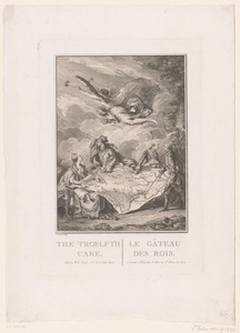 Satirische voorstelling met Catharina II van Rusland, Stanislas II, keizer Jozef II en keizer Frederik II met een kaart van Polen