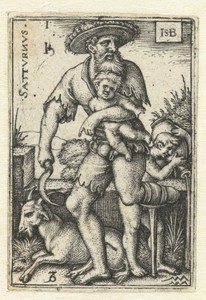 Saturnus met sterrenbeelden Steenbok en Waterman
