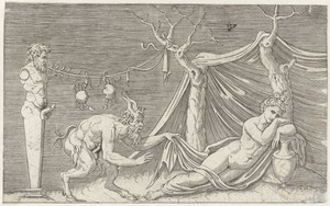 Satyr besluipt een slapende nimf