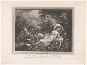 Satyr bespiedt een slapende nymf