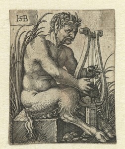 Satyr speelt op een lier