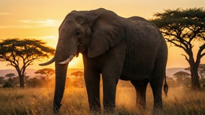 Savanna Elephant Sunset