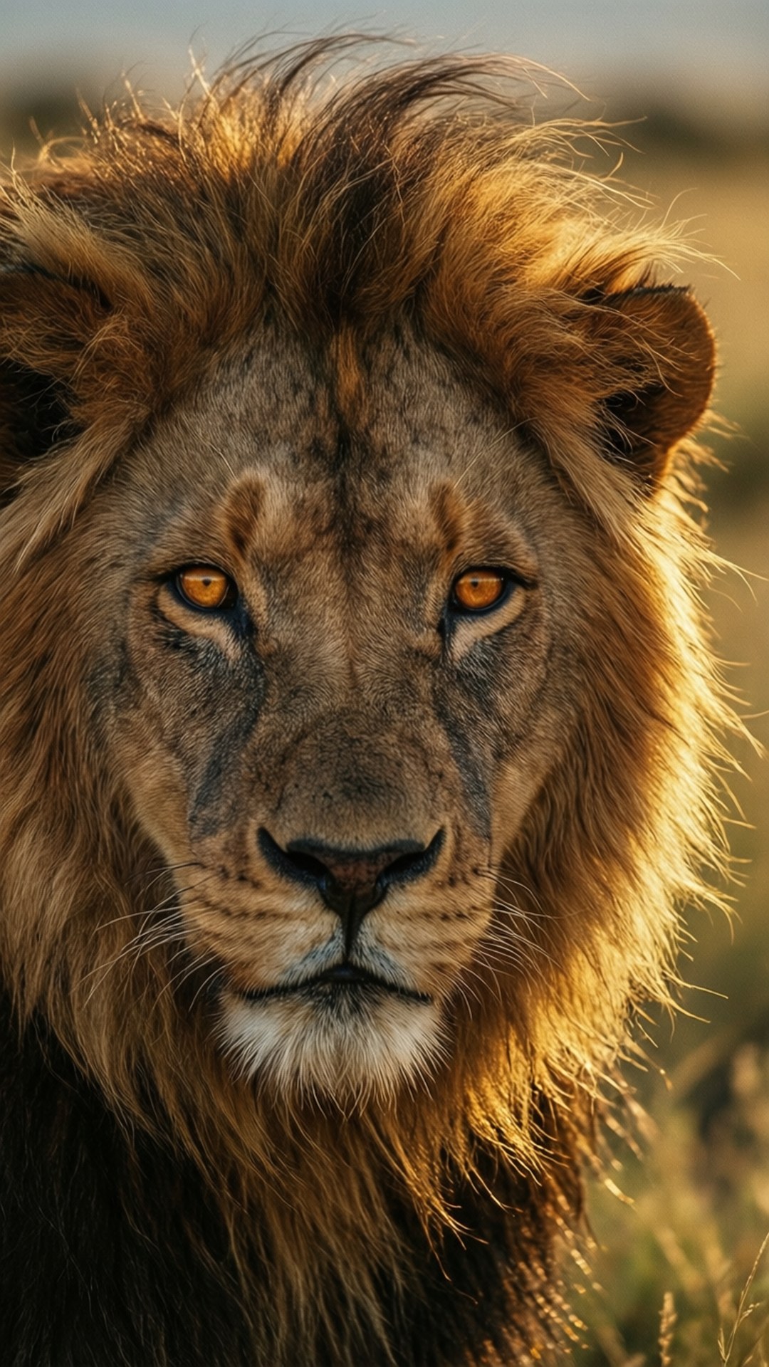 Savanna Lion Gaze by Wallpapers.art Studio