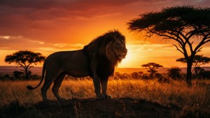 Savanna Sunset Silhouette