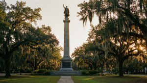 Savannah Monument Sunset