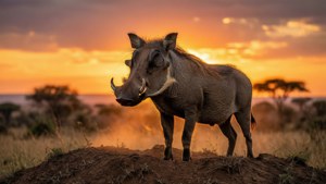Savannah Sunset Warthog