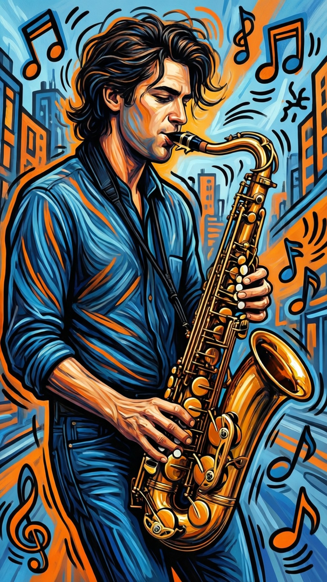 Saxophone Groove by Wallpapers.art Studio