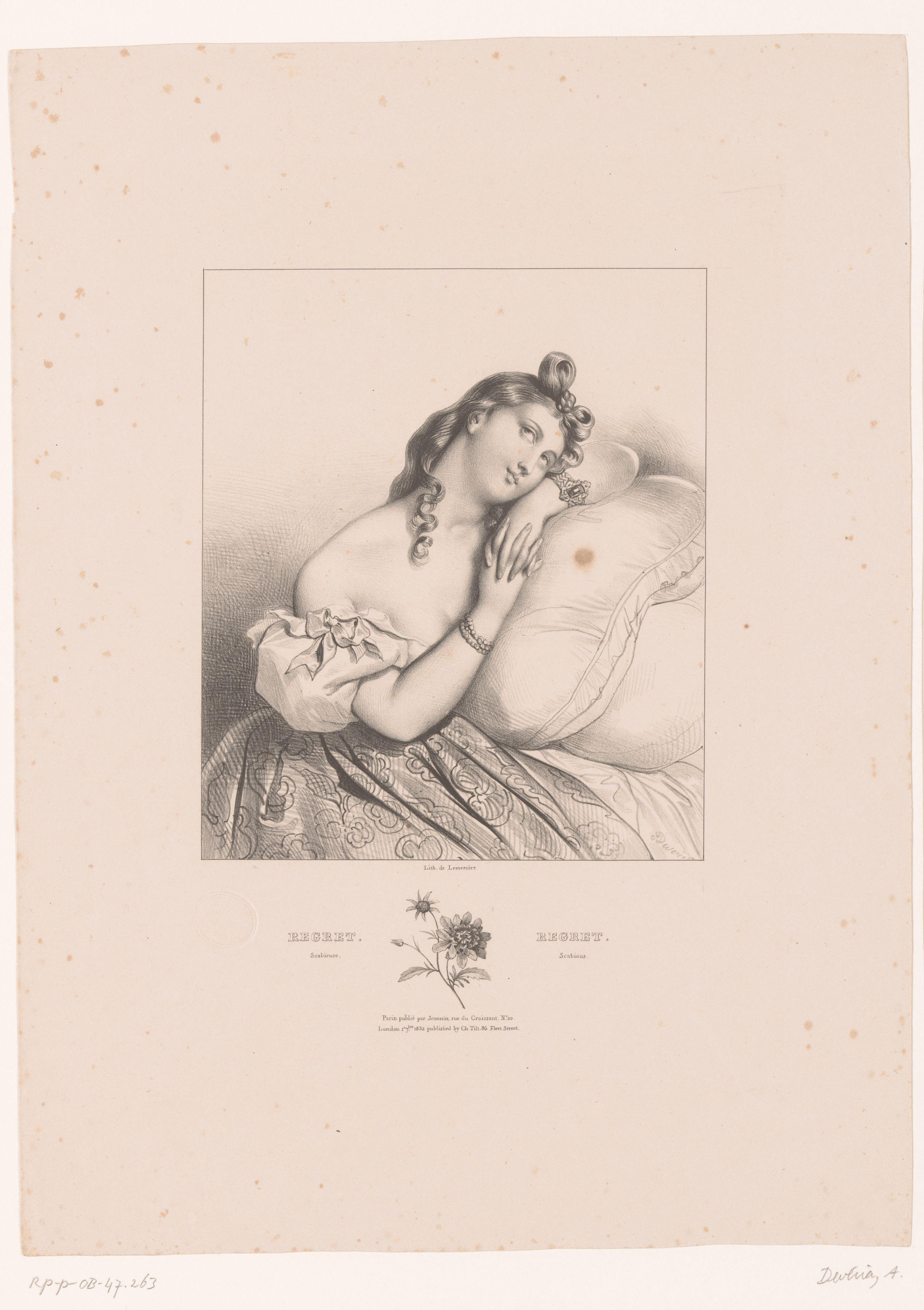 Scabiosa en spijt by Achille Devéria