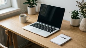 Scandi Minimalist Vlogger Desk