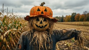 Scarecrow Pumpkin Hat Rustic
