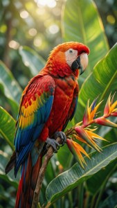 Scarlet Macaw in Bloom