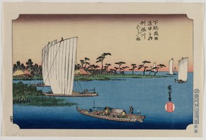 Scattered Pine Trees by the Tone River, from the series The Road to Narita in Shimosa Province