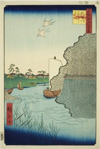 Scattered Pines on the Tone River (Tonegawa Barabara-matsu), from the series "One Hundred Famous Views of Edo (Meisho Edo hyakkei)"