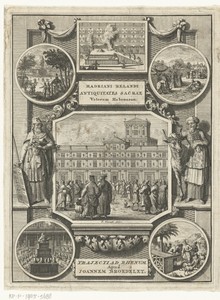 Scènes uit geschiedenis van Joodse geloof en het Oude Testament in omlijsting