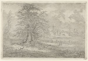 Schaapsherder bij korenveld