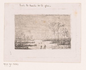 Schaatsers op een bevroren rivier