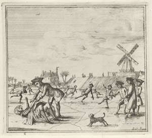 Schaatsers op ijs