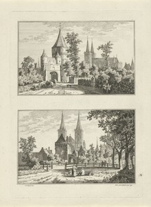Scharenpoort en Meerpoort te Xanten, 1746