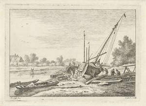 Scheepswerf aan een rivier