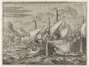 Schepen der Joden op het meer Gennezaret overwonnen door de Romeinse vloot