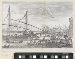 Schepen en sloepen in de haven van Livorno