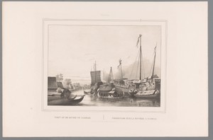 Schepen op de rivier de Sambas