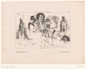 Schetsblad met diverse figuren