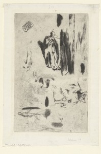 Schetsblad met enkele figuurstudies en landschap
