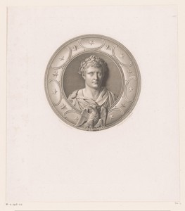 Schild met een buste van Napoléon I Bonaparte