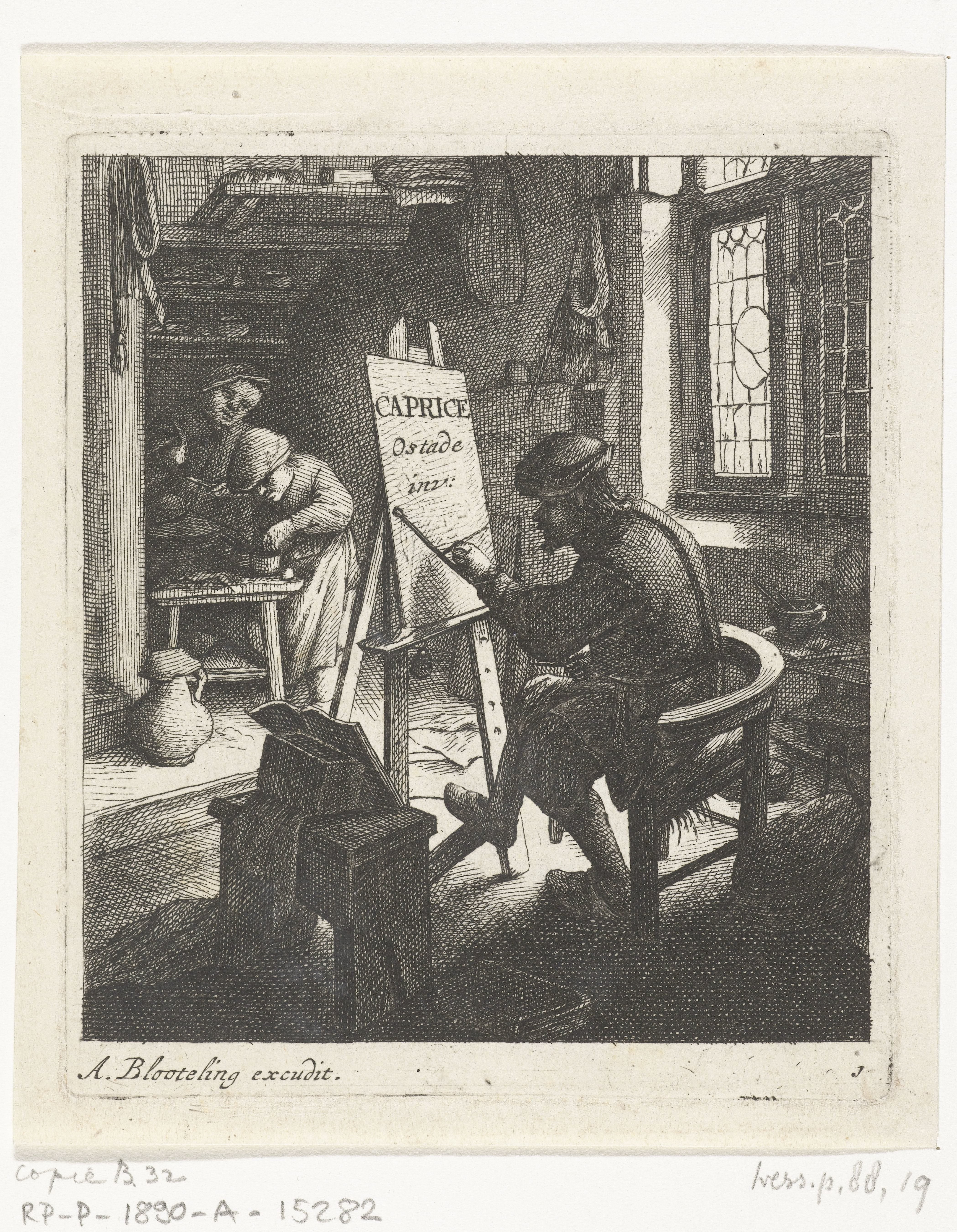 Schilder in zijn atelier by Abraham Bloteling