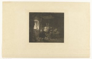 Schilder in zijn atelier