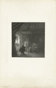 Schilder in zijn atelier